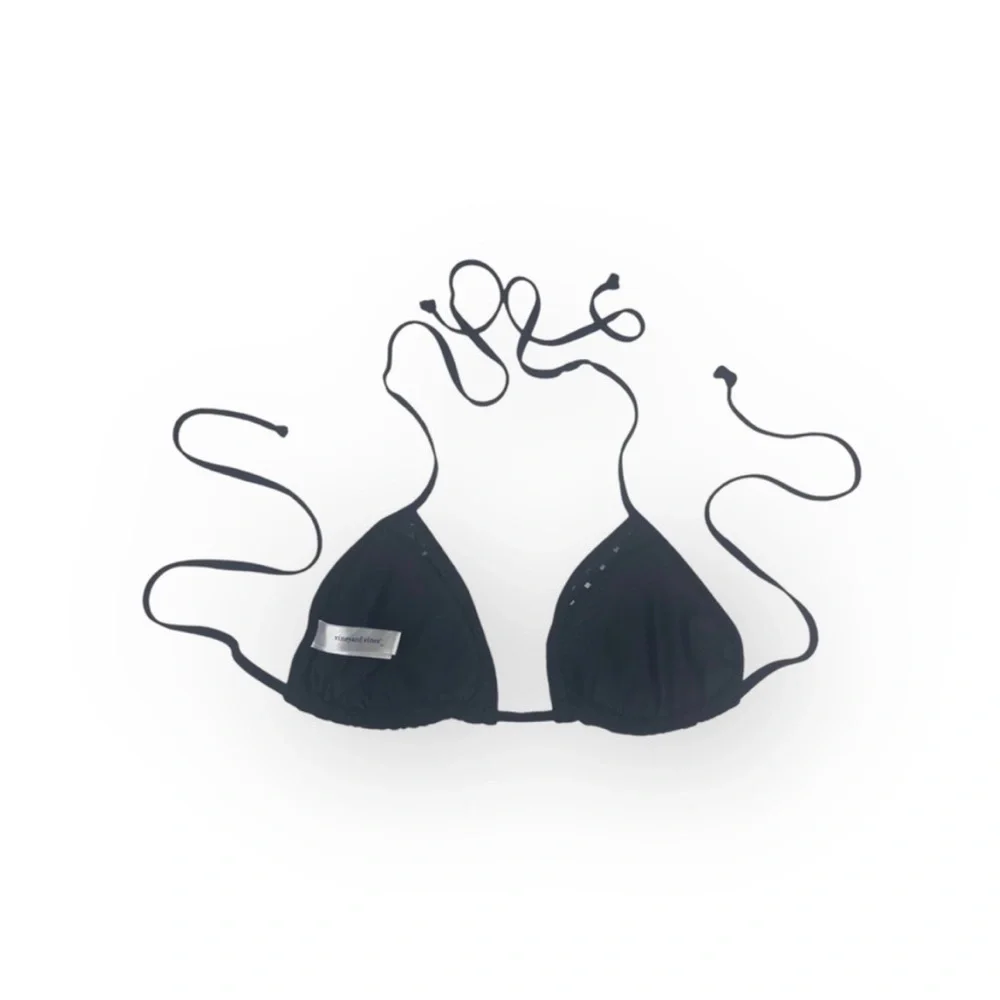 Vineyard Vines 𒀯 Laser Cut Triangle Slider String Bikini Top 𒀯 Black 𒀯 Large